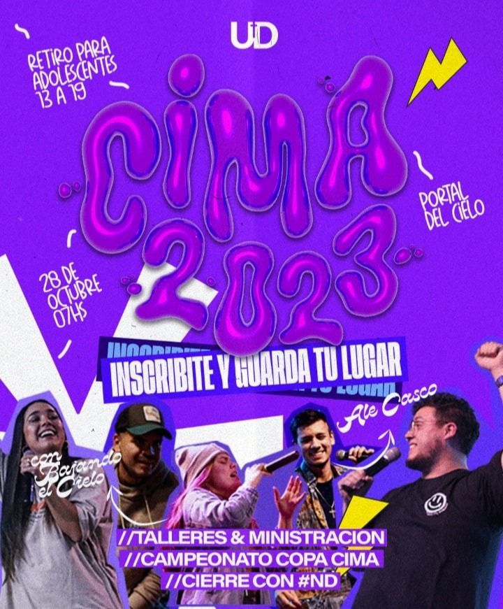 Este 28 de Octubre: Retiro para adolescentes CIMA y Noche Diferente